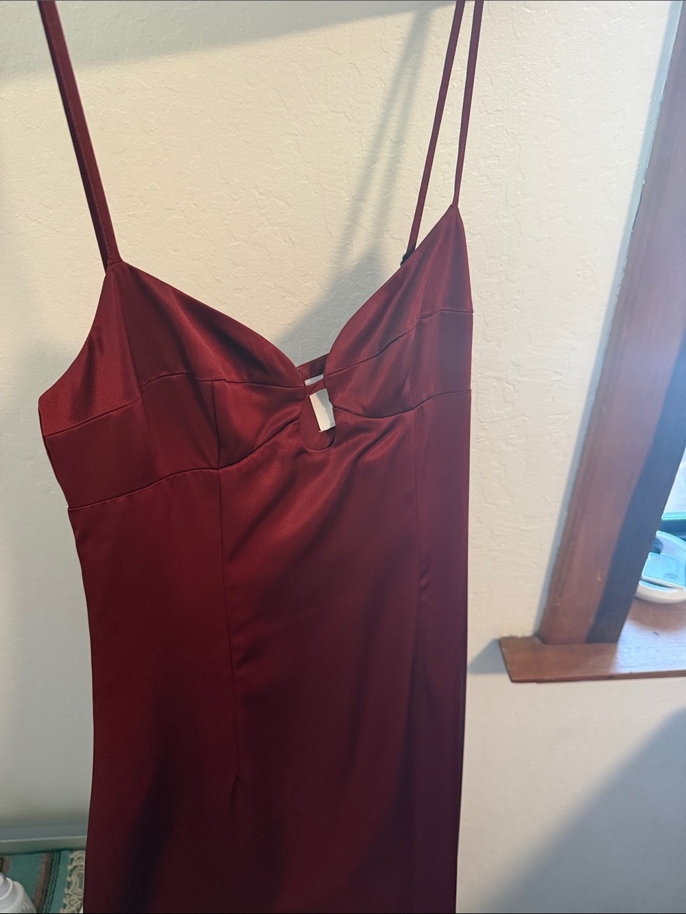 Reformation Sathia Satin Dress, chianti, size 0/XS